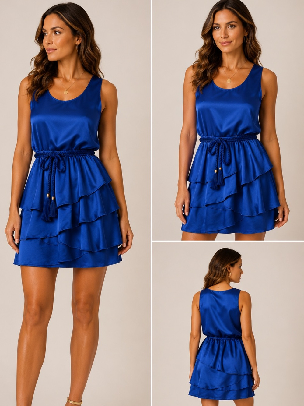 Royal Blue Ruffle Cocktail Dress